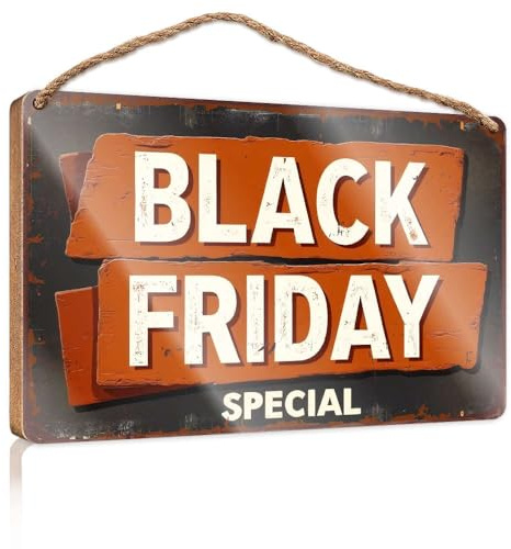 Cartello da parete in legno da appendere Black Friday Special Offer! Divertente cartello decorativo in legno da appendere (23 x 35 cm)