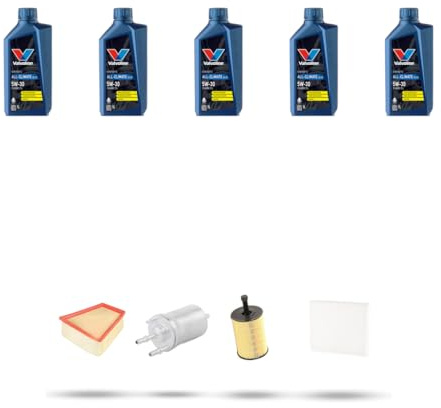 Kit tagliando 4 FILTRI e 5L OLIO V compatibile con Vw POLO IV (9N) 1.9 TDI 74kw Dal 2002 al 2009