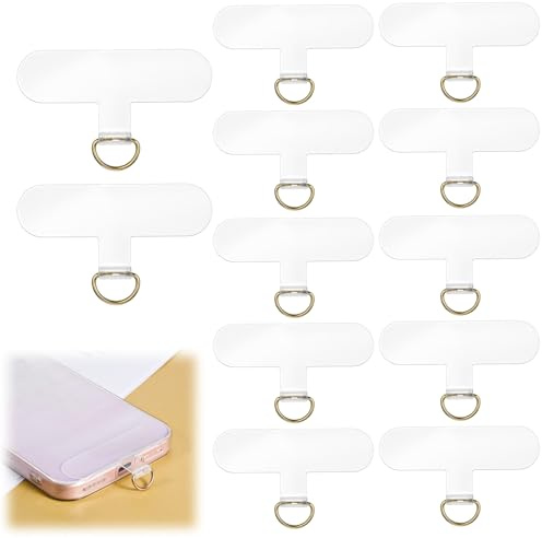 Qulkws 12 Stück Handykette Halterung, Handykette Universal Pads Universal Phone Tether Tabs PVC Handy Lanyard Patch for Drop Protection Kompatibel mit den meisten Smartphones