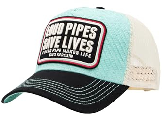 King Kerosin Herren Trucker Cap In Bast-Optik Loud Pipes Save Lives