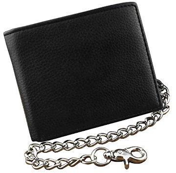 Threecattles Mens Boys Simple Leather Chain Wallet Biker EMO Gift