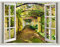 murando - 3D WANDILLUSION 210x150 cm - Wandbild Fototapete Poster XXL Fensterblick Vlies Leinwand Panorama Bilder Dekoration - Meer Strand Dünen