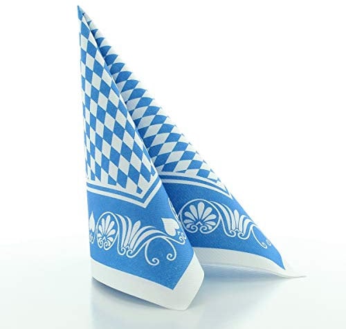 Sovie HORECA Serviette | Bavaria Raute | 40x40 cm 50 STK | Linclass® Airlaid | Wiesn Festzelt Bayrisch (Blau)