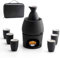 Lyty Sake Set and Cups with Warmer Keep Sake Storage Gift Box, Traditional Porcelain Japanese Pottery Hot Saki Drink, 9pcs Include 1 Stove 1 Warming Bowl 1 Sake Bottle 6 Cup (Black)