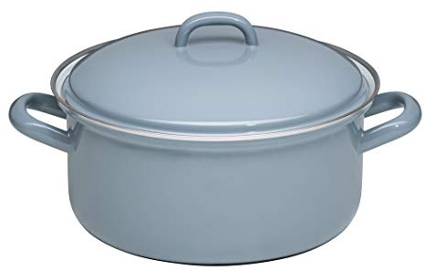 Riess, 0131-065, Kasserolle mit Deckel Ø 22cm, PURE GREY, Emaille, Vol. (rec.): 3,0 Liter, Made in Österreich, LBH: 30,1x23,8x15,5cm, 1,609kg, Induktionskocher kompatibel, Gasherd geeignet