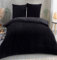 Kuscheli® Winter Wende Plüsch Bettwäsche 135 x 200 od. 155 x 220 mit 80x80 Kissenbezug Cashmere-Touch Coral Fleece Deckenbezug, Farbe:Schwarz, Größe:135x200 + 80x80