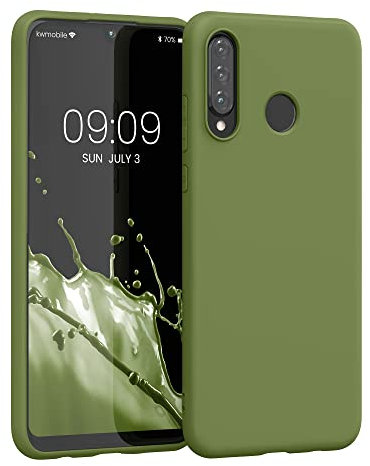 kwmobile Hülle kompatibel mit Huawei P30 Lite Hülle - weiches TPU Silikon Case - Cover geeignet für kabelloses Laden - Grasgrün
