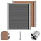 S SIENOC WPC Zaun Sichtschutzzaun Zaunblende Gartenzaun 180cm Lamellenzaun Alu-Pfosten Hellbraun Windschutz(10x Element + 11x Pfosten,Hellbraun)