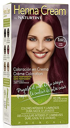 Naturtint | Henna Cream | Coloración Semipermanente Crema Sin Amoniaco | +90% Ingredientes Naturales | Hasta 12 Lavados | 5.62 Caoba | 110 ml