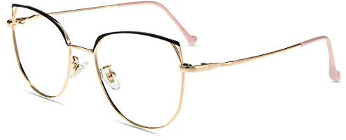 Firmoo Lesebrille mit Sehstärke 1.0x mit Blaulichtfilter Brille Entspiegelte Vollrand Metallbrille Arbeitsplatzbrille, Blaufilter UV Schutzbrille für Bildschirme