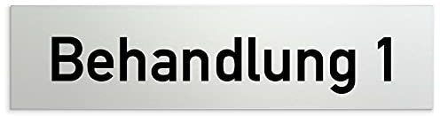 Kinekt3d Leitsysteme Schild/Türschild 160 x 40 x 1,5 mm Behandlung - Aluminium Vollmaterial eloxiert - Oberfläche in geschliffener Edelstahloptik - 100% Made in Germany (Behandlung 1)