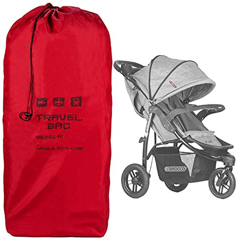 Rote Reisetasche für Kinderwagen Größe zu 120x35x35 cm Transporttasche Buggy Tragetasche Faltbar als Rucksack perfekt am Flughafen beim Einchecken Bahnhof Autofahrten [085]
