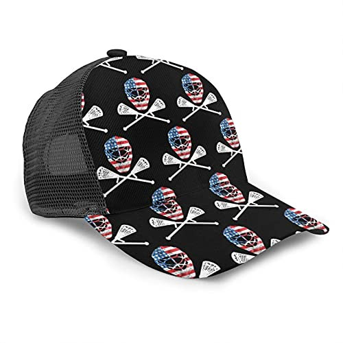 Oaieltj Unisex Baseball Cap Herren Damen Junge Mädchen Mode 3D Gedruckt Baseball Cap Einstellbare Dad Hat, Funny Lacrosse Helm Crossed Sticks, One size