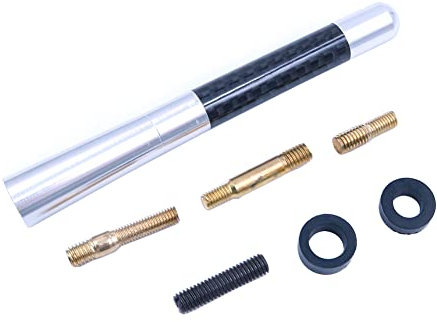 DollaTek 12CM Aluminiumlegierung Universal Autoantenne DAB FM Auto Short Rod Dachantenne Ersatz mit M4.0 M5.0 M6.0 Schrauben Kompatibel mit allen Autos - Silber