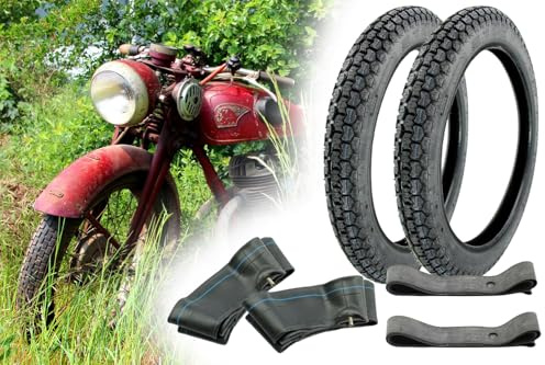 Reifen Set 2X Kenda Reifen 2,75 x 17 Zoll Profil K254 P41 + Schlauch + Felgenband für Moped Mofa Motorrad, 6-teilig