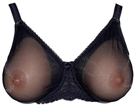 Soutien-gorge transparent sans couture avec poche pour poitrine en silicone, B208 (40C, dentelle Blace)
