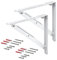 Gedotec Console pliante pliable | Table de support d'abattant Support d'abattant pour montage mural | Profondeur : 400 mm | Acier blanc mat | Capacité de charge jusqu'à 75 kg par paire | 2 Pièces