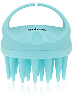 Imbue Scalp Massage & Shampoo Brush with Soft & Flexible Silicone Bristles for Hair Care and Head Relaxation, Ergonomic Scalp Scrubber/Exfoliator for Dandruff Removal and Hair Growth, Green