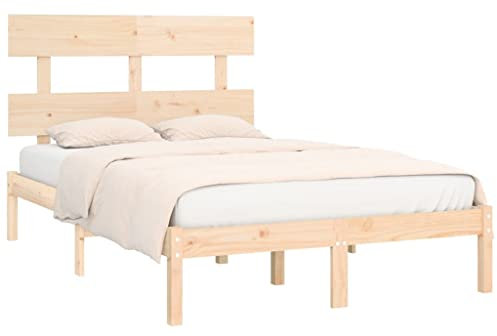 vidaXL Massivholzbett Doppelbett Bettgestell mit Lattenrost Kopfteil Bettrahmen Schlafzimmerbett Bett Holzbett Schlafzimmermöbel 120x190cm
