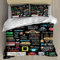 NEKOMARUKE Bettwäsche Set 155x220 Jungen Mädchen Freunde FüR Immer Modern Zuhause Musterstil Kinderbettwäsche Weiche Bettbezug und Kissenbezug 80x80cm mit Reißverschluss