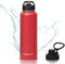 Hydrate Trinkflasche Edelstahl 1.2L Bottle - Silikon Kunststoff - Doppelwandige Isolierung - 2 Deckel - Trinkhalm - Wasserflasche - Trinkflasche mit Strohhalm - ChilliPepper