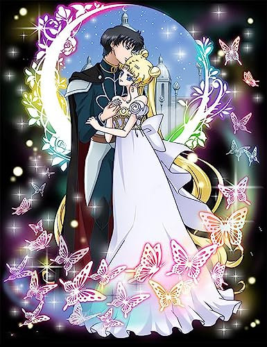 SXSJEIOU 5D Sailor Moon Diamant-Malerei-Set für Erwachsene, Diamant-Kunst-Kunst-Kits für Heimdekoration, 30,5 x 40,6 cm