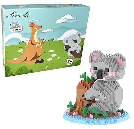 Larcele Lot de 1000 Micro Blocs de Construction Kit de Jouets, Mini Briques Construction Blocs de Construction Ensemble KLJM-07 (Koala)