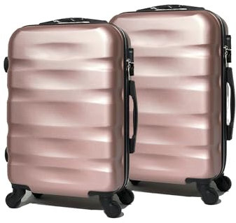 CELIMS - 2-teilige Koffersets | 2X Kabine Koffer | 55x40x20cm Handgepäck | Kleiner Leichter Koffer | Roségold