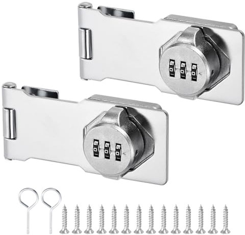 PATIKIL Ménage Armoire Mot Passe Serrure Moraillon Serrures Combinaison Loquet avec 3 Chiffre Mot Passe Sécurité Loquet Verrouillage Antivol Sans Clé Loquet Verrou(Argent, 2 Paquet)