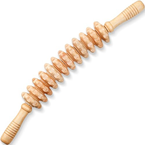 Bâton de rouleau de massage en bois (12 rouleaux) – Outil de massage thérapeutique en bois pour la sculpture du corps, la libération des fascias et le drainage lymphatique – par Cozlow