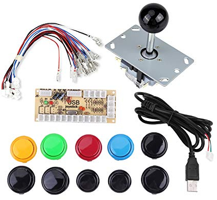 JEOZBM Gioco Arcade a Ritardo Zero, Kit Pulsanti Joystick Arcade, Giocatore LED Arcade per la Casa