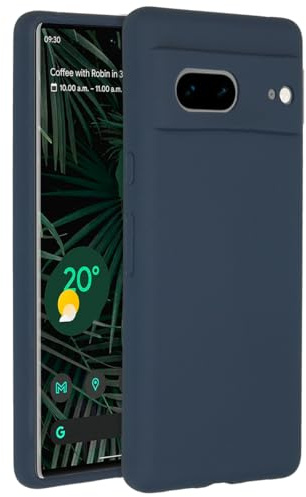 ACCEZZ kompatibel mit Google Pixel 7 Hülle – Liquid Silikon Case – Back Cover Handyhülle in Dunkelblau [Mikrofaser-Futter, Ultradünn, Kratzfest, Stabil]