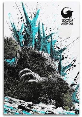 Zamm Godzilla Minus One Poster, Wandkunst, Leinwandgemälde, Wohnzimmer, Schlafzimmer, Heimdekoration, Büro, Wandposter, Fitnessstudio, Kunstmalerei, 30 x 45 cm