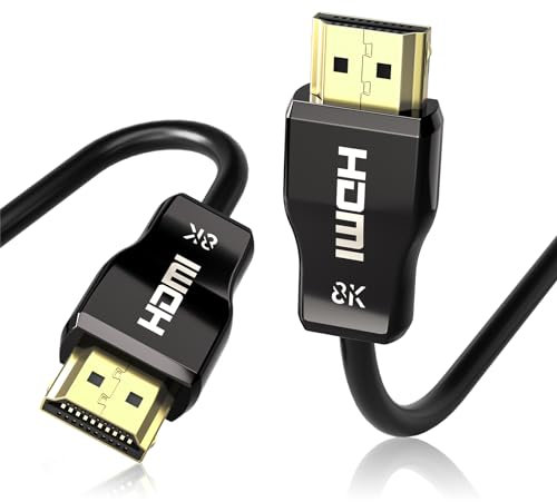 huaham Cable HDMI 2.1 de fibra óptica 8K de 15 m, cable HDMI de ultra alta velocidad 48 Gbps, 8 K60 Hz y 4 K120 Hz, compatible con eARC, Dolby, HDCP 2.2 y 2.3