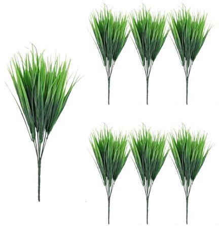 YOYEAH 6 Stück Kunstgräser künstliche Gras Deko UV-beständig für Innen und Außen, die perfekte Kunstpflanze ohne Topf, dekoratives Ziergras künstlich für Garten und Terrasse