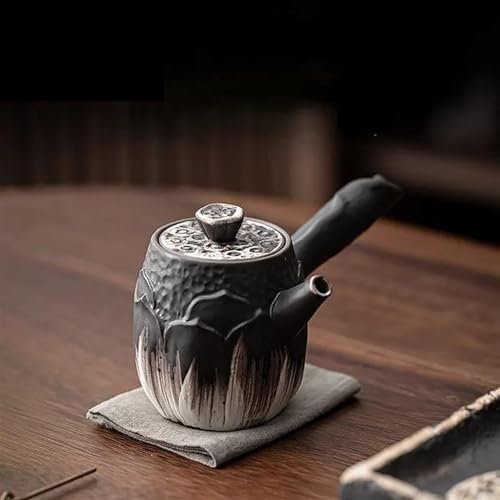 Tetera Juego De Té Tetera Cerámica Estilo Retro Wabi Sabi 160ml Hecha Mano Tetera Con Mango Lateral Cerámica Rugosa Tetera Pequeña Juego Té Kung Fu Regalos Juego De Té Con Tetera