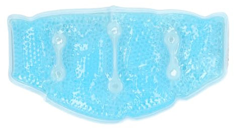 Gel-Perlen-Eisbeutel, Eisbeutel den Hals, Verstellbarer Riemen, Wiederverwendbar, Heißer Kühlakku mit Weicher Plüschrückseite Männer und Frauen (blue)