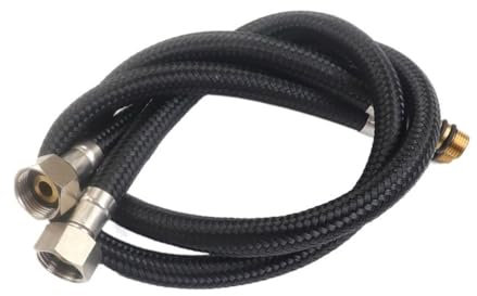 ZiYouao Duschschlauch Klempnerschlauch Küchenhahn Wasserversorgung Schläuche Schwarz Flexibles Nylon 3/8 Pipe 1/2 Heiße Kaltmischer Badezimmer Zubehör Brauseschlauch(50CM)