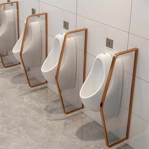 Urinal-Trennwand-Schutzschirm, 3-teilig, Urinal-Trennwand, durchscheinende Glasplatten, wandmontierter Sichtschutz for Herrenurinale, Urinal-Trennwand, Toiletten-Schutzschirm(A)