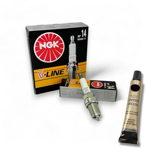 4x Zündkerzen V-Line passt für Mitsubishi Galant VIII 2.0 Bj. 1996-2000 + Kupferfett