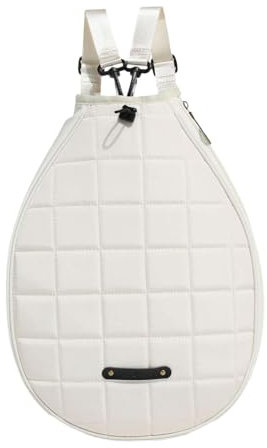 FLCPJGV Borsa da Tennis, Borsa a Tracolla Regolabile per Uomo e Donna, Custodia per Racchetta da Tennis, Bianco