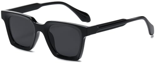 RUNHUIS Klassische Retro Quadrat Sonnenbrille Vintage Rechteck Sonnenbrille für Damen und Herren Trendy Schlank Quadratische Brillen