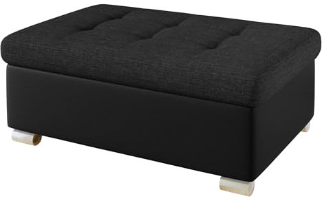 Mirjan24 Hocker Niko groß Sitzhocker Polsterhocker Sitzbank Fußbank Pouf Farbauswahl (Soft 011 + Soul 20)