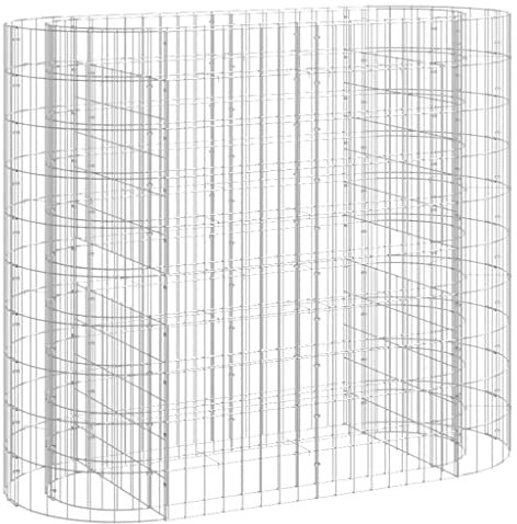 puraday Panier gabion 120 x 50 x 100 cm en fer galvanisé - Barrière de jardin surélevée - Construction stable - Décoration en plein air, terrasse, extérieur, mur de gabion - Crochets renforcés