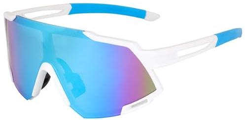 Dervin Occhiali da sole sportivi monoblocco con visiera oversize, occhiali da sole non polarizzati per uomo e donna, per esterni, cricket, ciclismo, escursionismo, pesca