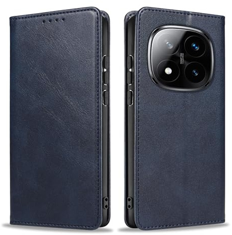 LBH Handyhülle Smartphone-Hülle für Xiaomi Redmi Note 14 Pro 5G Klapphülle Magnetverschluss Kartenfächer Geldfach Standfunktion Case Etui Rundumschutz Schutzhülle Blau