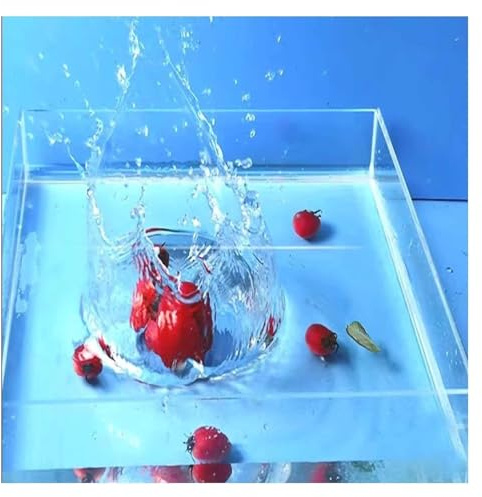 Height15cm/5.9 Inch Photo Posing Props, Photography Shooting Deep Water Tank,Acrylic Display Case Showcase, Portable Food Cosmetic Storage Box(25x10x15cm/10x4x6in)