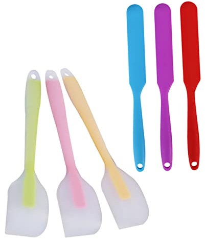 KICHOUSE Kit da Forno Set di Spatole E Raschietti in Silicone 6 Pezzi Antiaderenti per Applicazione di Torte Burro E Marmellata Colore Casuale