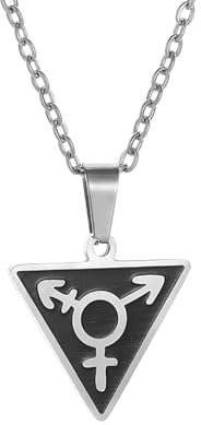 ZIAFRPN Edelstahl Gay Dreieck Richtung Pfeil Symbol Anhänger für Männer und Frauen Punk Trend Hip-Hop Schmuck