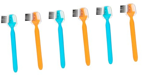 MUCKLILY Augenbrauenrasierer 6 Stück aus Edelstahl mit Langlebiger Schärfe Schutzgitterdesign Inklusive Augenbrauenbürste und Kamm für Präzises Augenbrauen Shaping